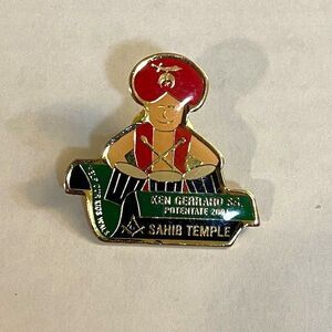 Shriners Sahib Temple Vintage 2001 Ken Gerrard Potentate Drummer Lapel Pin